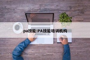 pa技能:PA技能培训机构